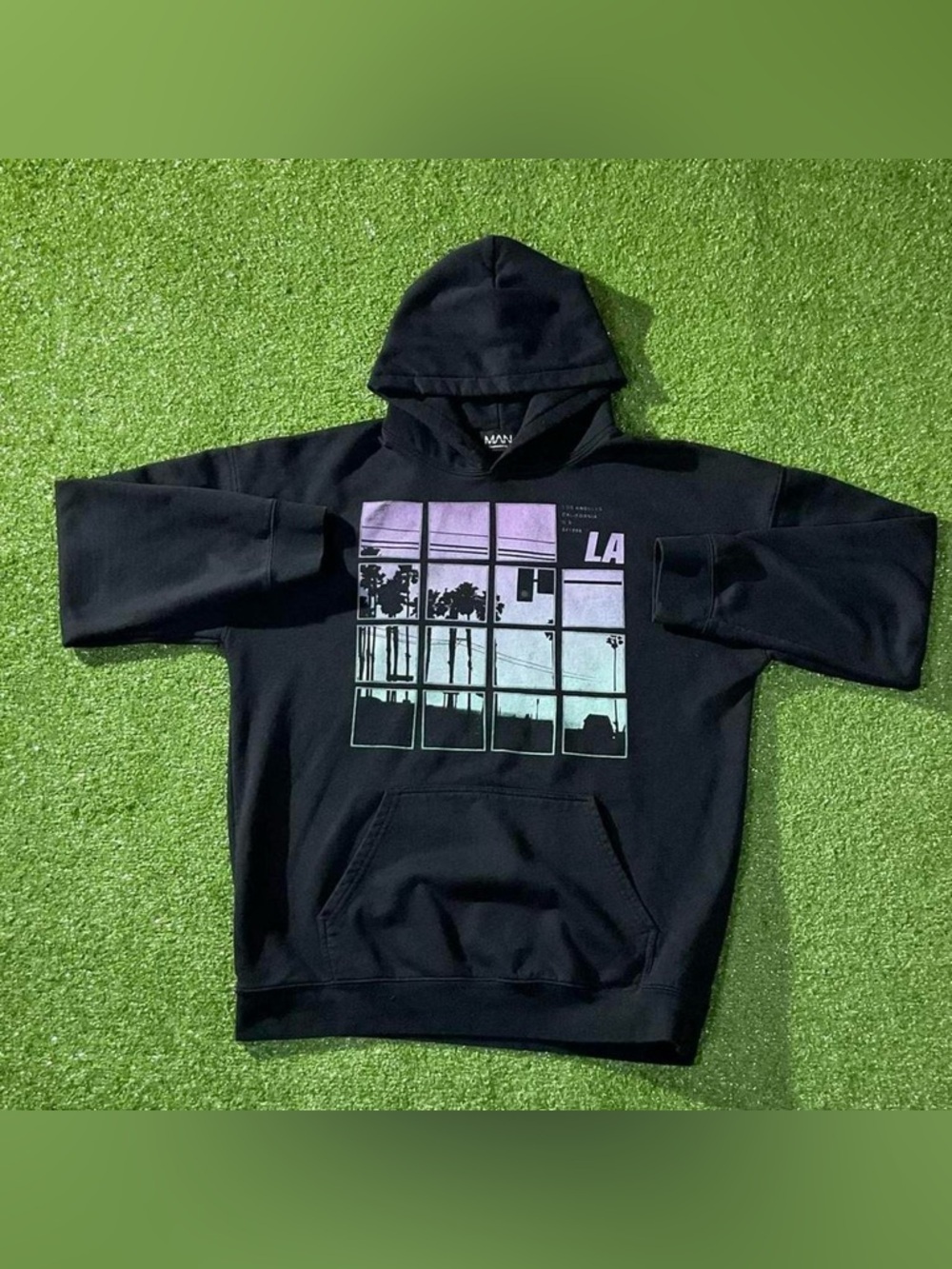 LA California Black Graphic Hoodie